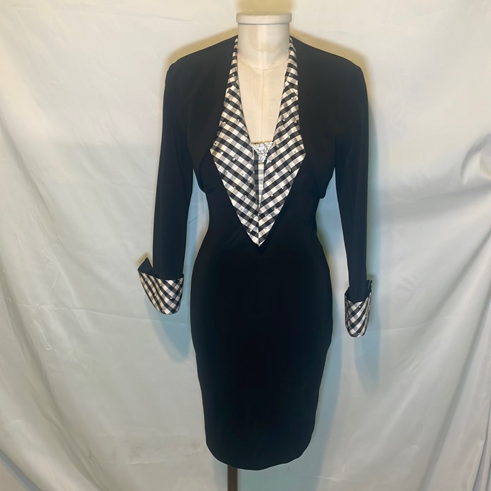Vintage 80’s Lillie Rubin body con dress with matching cropped bolero size S